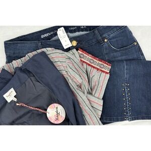 NWT SET Hayden Tapestry Trim Jacket & Blouse Avenue Studded Crops Sz XL, 1XL, 16